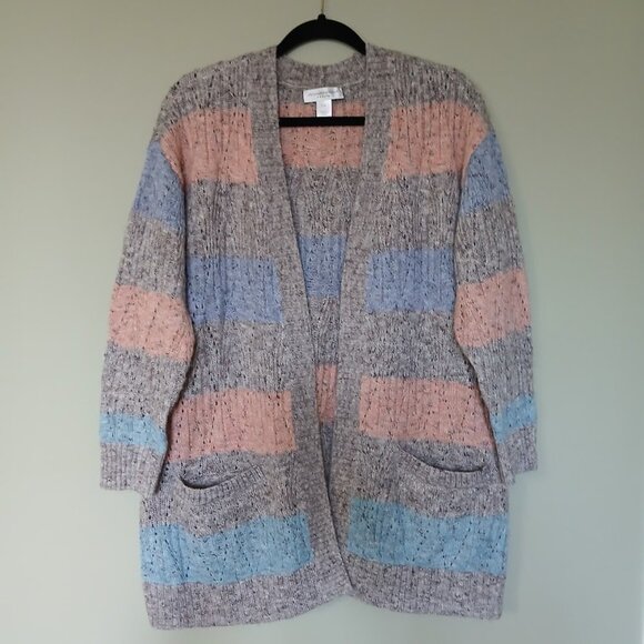 Christopher & Banks Striped Cardigan Knit Sweater | Women's Petite XL - Picture 1 of 5